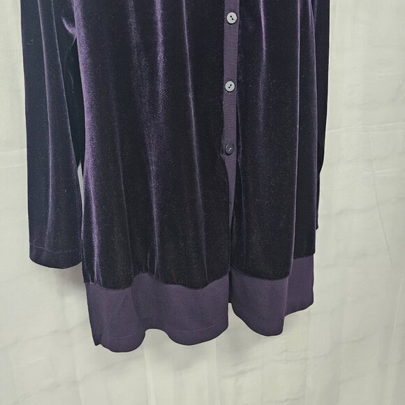 Vintage Venezia Purple Velour Cardigan Goth Dark Academia 14/16 - Picture 4 of 11